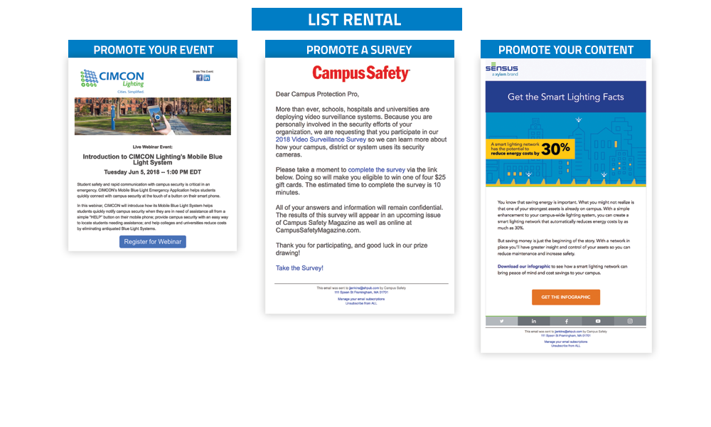 Campus Safety - Targeted List Rentals